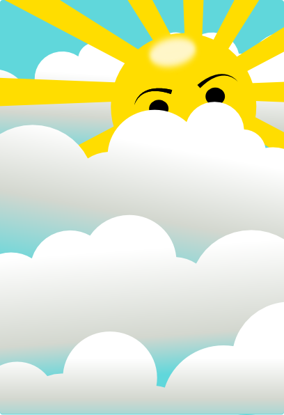 cartoon sun and clouds. Clouds With Hidden Sun