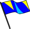 Blue Gold Turquoise Flag Clip Art