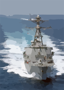 The Guided Missile Destroyer Uss Donald Cook (ddg 75) Leads A Five-ship Armada Conducting Underway Operations In Support Of Operation Iraqi Freedom. Clip Art