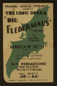 Federal Music Project Presents The Comic Opera  Die Fledermaus  -  The Bat  By Johann Strauss Clip Art