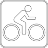 Bicycle Trail Sign Outline Clip Art