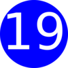 Number 19 Blue Background Clip Art