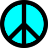 Black And Turquoise Peace Symbol Clip Art