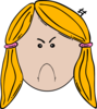 Lady Face (angry) Clip Art