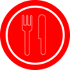 Red Plate With Knife And Fork Clip Art