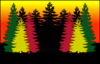 Pine Forest Sunset 2 Clip Art