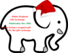 White Elephant With Red Bow Clip Art