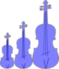 3 Blue Violins Clip Art
