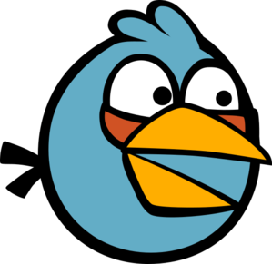Blue Angry Bird Squawk  Clip Art