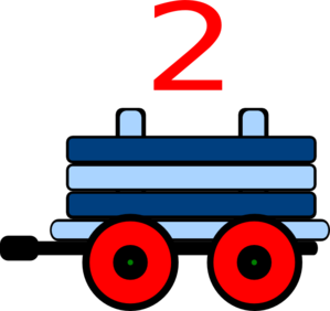 Toot Toot Train Carriage With 2 In Blue Clip Art