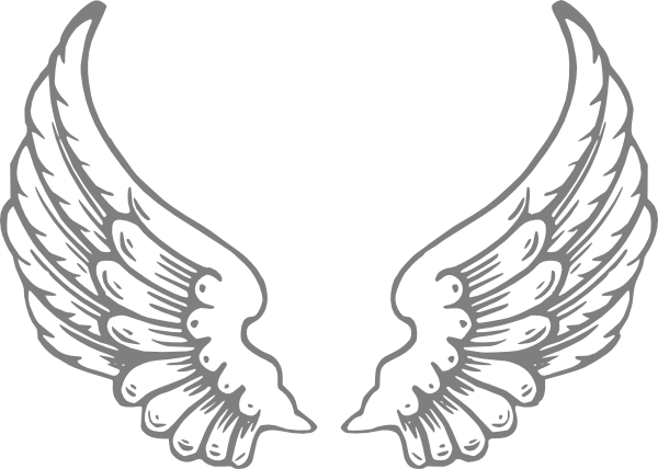 Gray Angle Wings clip art