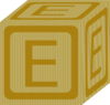 Gold Block E Clip Art