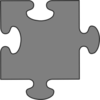 Gray Border Puzzle Piece Clip Art