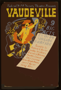 Federal Wpa Variety Theatre Presents Vaudeville 9 Big Acts : Comedy, Singing, Dancing. Clip Art