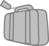 Grey Travel Suitcase Clip Art
