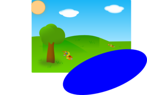 Sunny Day, With Lake (just Needed To Add A Lake To The Previous Work) Clip Art