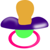 Purple Pink Green Pacifier Clip Art