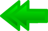 Double Back Arrow Green Clip Art