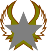 Silver Star With Gold Wings Clip Art