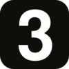 Number 3 Simple Square Black Clip Art