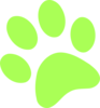 Bright Green Paw Print Clip Art