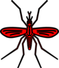 Mosquito In Red Color Clip Art