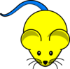 Yellow Mouse Blue Tail Clip Art