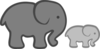 Grey Elephant Mom & Baby Clip Art