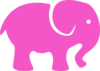 Pink Elephant Simple Clip Art
