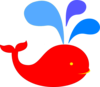 Red Whale, Blue Water Clip Art