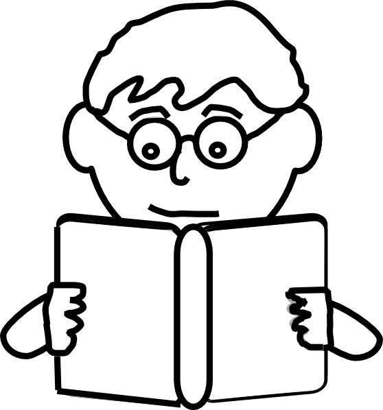 clipart reading black and white - photo #18