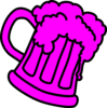 Pink Outline Beer Mug Clip Art