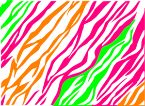 Pink, Green, Orange Zebra Print Clip Art
