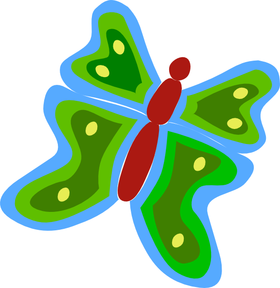 green butterfly clip art - photo #35