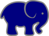 Navy Blue Gray Elephant Clip Art