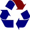 Blue And Red Recycling Sign Clip Art