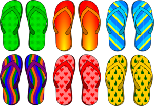 Colorful Flip Flops Clip Art