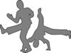 Dancing Guys Gray Clip Art