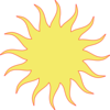 Sun Red Outline Clip Art