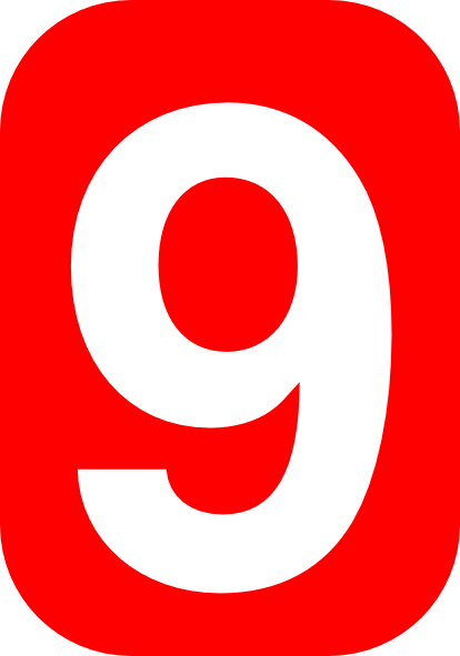 Number Nine In Red Clip Art at Clker.com - vector clip art online