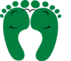 Green Happy Feet Clip Art