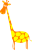 Giraffe Orange With Yellow Dots Clip Art