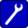 Blue Mechanic Wrench Symbol Clip Art