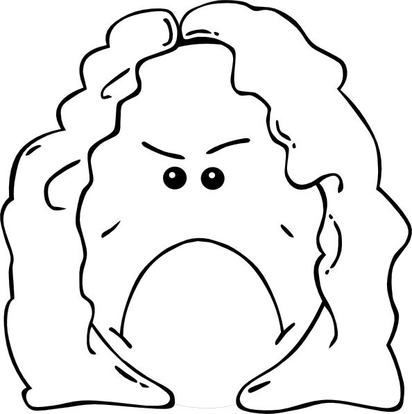 angry girl clipart black and white