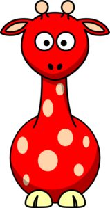 Red Giraffe Clip Art