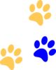 Blue/gold Paw Print Clip Art