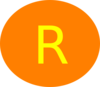 Letter R Circle Orange Clip Art