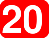 Number 20 Red Background Clip Art