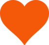 Simple Orange Heart Clip Art
