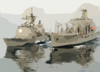 The Military Sealift Command (msc) Underway Replenishment Oiler Usns John Ericsson (t-ao 194) Refuels The Guided Missile Cruiser Uss Vella Gulf (cg 72). Clip Art